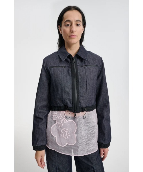 CROPPED DENIM JACKET WITH CONTRAST DETAILS（デニムジャケット