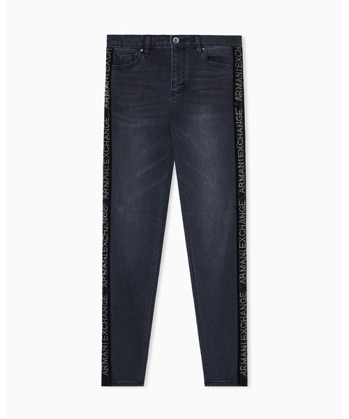 A|X アルマーニ エクスチェンジ】サイドロゴテープ ブラックデニム
