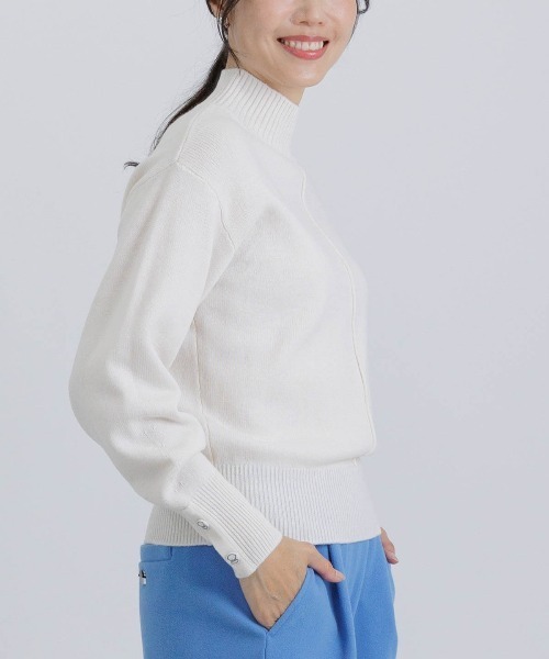 STUDIO PICONE（スタジオピッコーネ）の「ウール100％袖ボタンニット（ニット/セーター・レディース・ピンク/ホワイト/ライトブルー・M/L）」の11枚目の写真