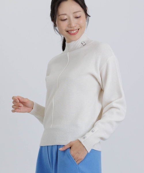 STUDIO PICONE（スタジオピッコーネ）の「ウール100％袖ボタンニット（ニット/セーター・レディース・ピンク/ホワイト/ライトブルー・M/L）」の13枚目の写真