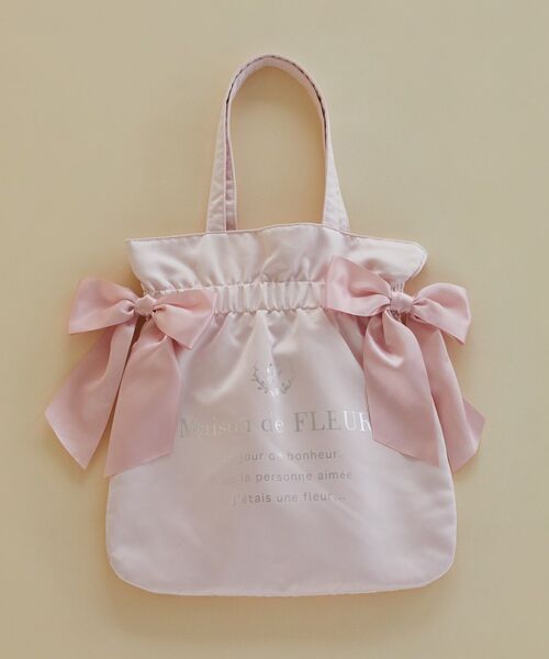 Maison de FLEUR（メゾンドフルール）の「ダブルリボンギャザートートバッグ（トートバッグ・レディース・ライトブルー/ライトピンク/ブラック/ピンク・FREE）」の17枚目の写真