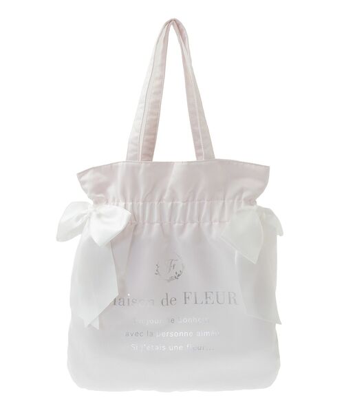 Maison de FLEUR（メゾンドフルール）の「ダブルリボンギャザートートバッグ（トートバッグ・レディース・ライトブルー/ライトピンク/ブラック/ピンク・FREE）」の11枚目の写真