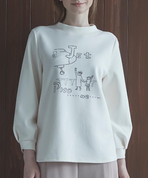 STUDIO PICONE(スタジオピッコーネ)の「イラスト刺繍ダンボールプルオーバー(その他トップス・レディース・ライトグリーン/ピンク/ネイビー/ホワイト・M/L/LL)」の1枚目の写真