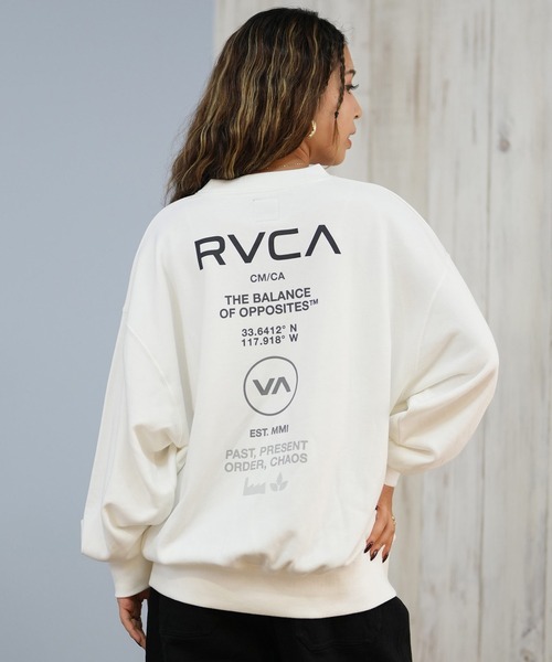 RVCA(ルーカ)の「RVCA/ルーカ スウェット バックプリントトレーナー BF044-P01(スウェット・レディース・ホワイト/ブラック/グレー・S/M)」の1枚目の写真