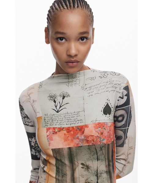 Desigual（デシグアル）の「コラージュプリントタートルネックミディドレス（ワンピース・レディース・マルチ・S/M/L/XS/XL）」の5枚目の写真