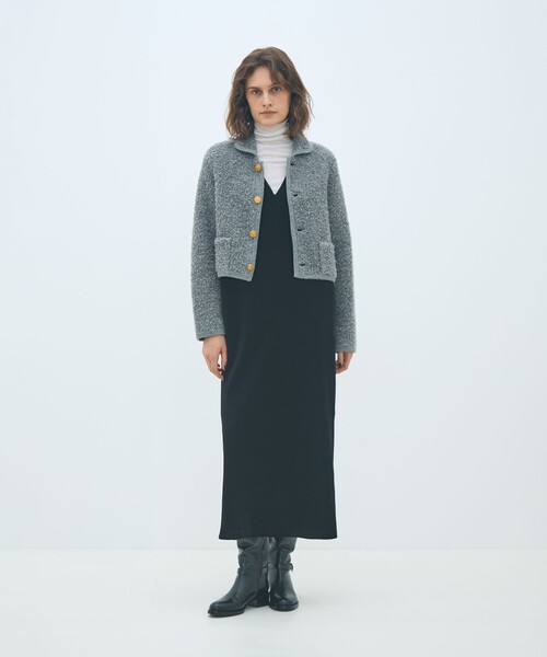 MACPHEE（マカフィー）の「ムートン ショートジャケット（カーディガン/ボレロ・レディース・チャコールグレー/ホワイト/ネイビー・S）」の15枚目の写真