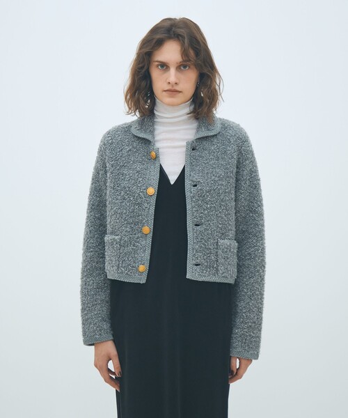 MACPHEE（マカフィー）の「ムートン ショートジャケット（カーディガン/ボレロ・レディース・チャコールグレー/ホワイト/ネイビー・S）」の14枚目の写真