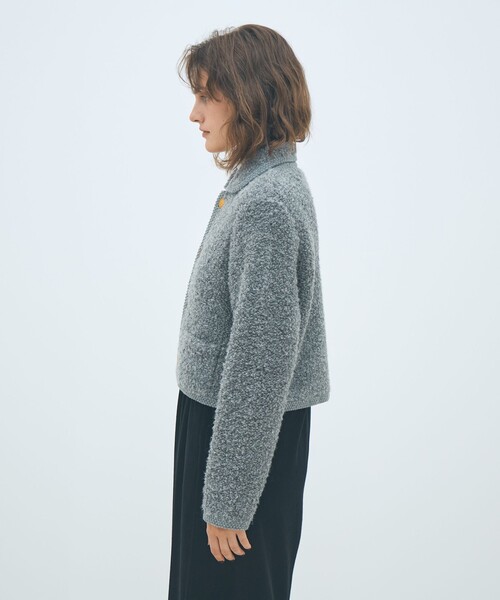 MACPHEE（マカフィー）の「ムートン ショートジャケット（カーディガン/ボレロ・レディース・チャコールグレー/ホワイト/ネイビー・S）」の13枚目の写真