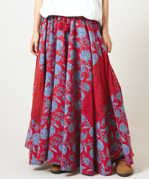 チャイハネ（チャイハネ）の「【チャイハネ】アログレロングスカート（スカート・レディース・ホワイト/ネイビー/カーキ/オレンジ/レッド/ターコイズブルー・FREE）」の5枚目の写真