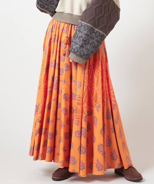 チャイハネ（チャイハネ）の「【チャイハネ】アログレロングスカート（スカート・レディース・ホワイト/ネイビー/カーキ/オレンジ/レッド/ターコイズブルー・FREE）」の6枚目の写真