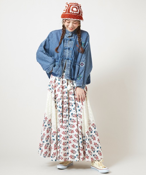 チャイハネ（チャイハネ）の「【チャイハネ】アログレロングスカート（スカート・レディース・ホワイト/ネイビー/カーキ/オレンジ/レッド/ターコイズブルー・FREE）」の8枚目の写真