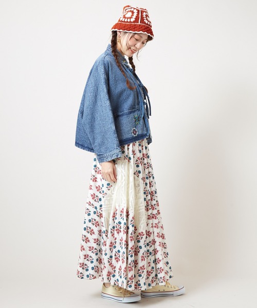 チャイハネ（チャイハネ）の「【チャイハネ】アログレロングスカート（スカート・レディース・ホワイト/ネイビー/カーキ/オレンジ/レッド/ターコイズブルー・FREE）」の9枚目の写真