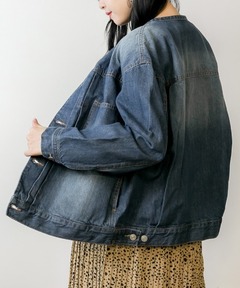 ブランド古着】ファー 切り替え再構築 デニム コート ジャケット