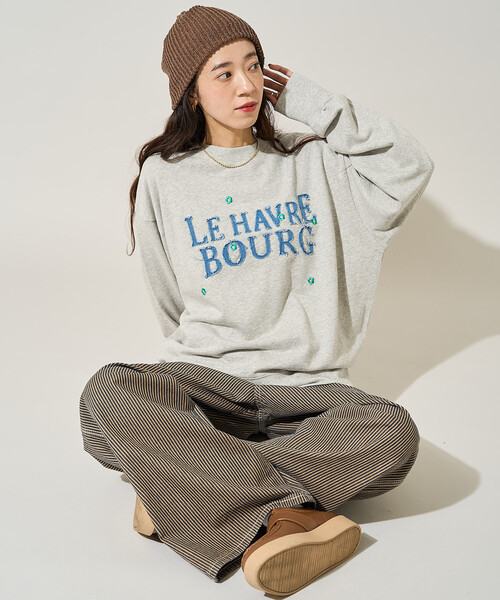 FREAK'S STORE（フリークスストア）の「デニムロゴデイジー スウェット（スウェット・レディース・ライトグレー/マスタード/ナチュラル/チャコール・ﾌﾘ-）」の17枚目の写真