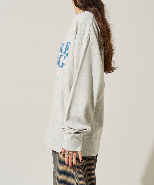 FREAK'S STORE（フリークスストア）の「デニムロゴデイジー スウェット（スウェット・レディース・ライトグレー/マスタード/ナチュラル/チャコール・ﾌﾘ-）」の12枚目の写真