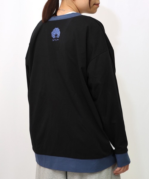 ScoLar（スカラー）の「153629：星座柄×無地リバーシブルカーディガン（Tシャツ/カットソー・レディース・ネイビー/ブラック・M）」の16枚目の写真