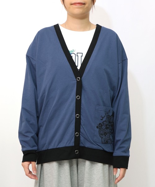 ScoLar（スカラー）の「153629：星座柄×無地リバーシブルカーディガン（Tシャツ/カットソー・レディース・ネイビー/ブラック・M）」の21枚目の写真