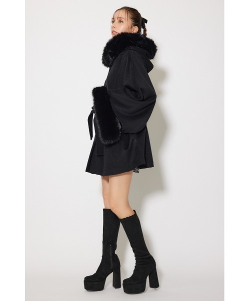 rienda（リエンダ）の「ウールMIXフードポンチョコート 秋服 冬服