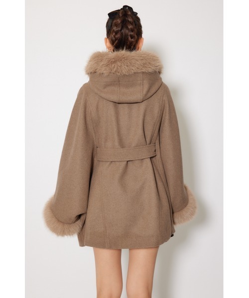 rienda（リエンダ）の「ウールMIXフードポンチョコート 秋服 冬服