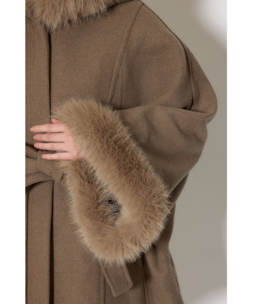 ウールMIXフードポンチョコート 秋服 冬服（ポンチョ）｜rienda