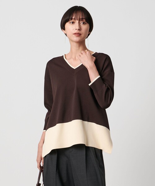 UNITED ARROWS（ユナイテッドアローズ）の「ミニマル 2WAY ニット‐ウォッシャブル‐（ニット/セーター・レディース・ブラック/ダークブラウン/ベージュ・FREE）」の3枚目の写真