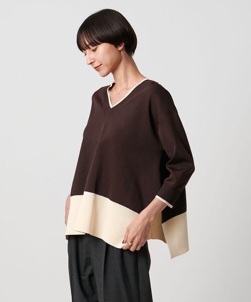 UNITED ARROWS（ユナイテッドアローズ）の「ミニマル 2WAY ニット‐ウォッシャブル‐（ニット/セーター・レディース・ブラック/ダークブラウン/ベージュ・FREE）」の11枚目の写真