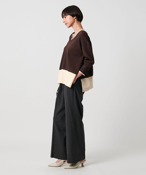 UNITED ARROWS（ユナイテッドアローズ）の「ミニマル 2WAY ニット‐ウォッシャブル‐（ニット/セーター・レディース・ブラック/ダークブラウン/ベージュ・FREE）」の12枚目の写真