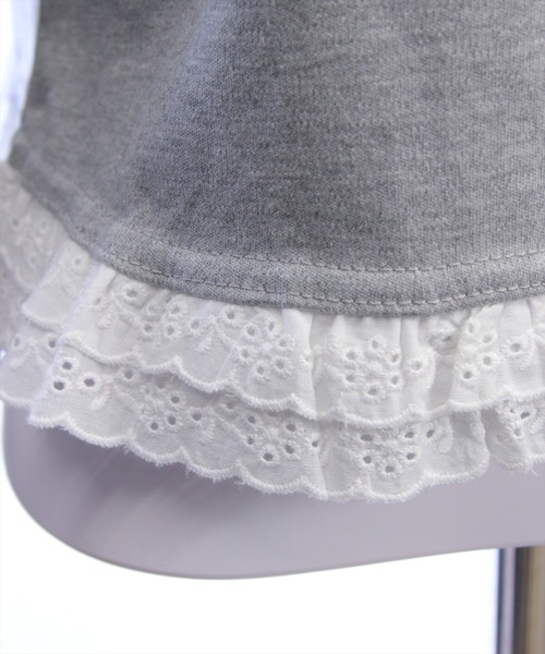 clear（クリア）の「裾袖コットンフリルカットソー［韓国ファッション カジュアル ガーリー］（Tシャツ/カットソー・レディース・グレー/ブラック/オフホワイト・F）」の14枚目の写真