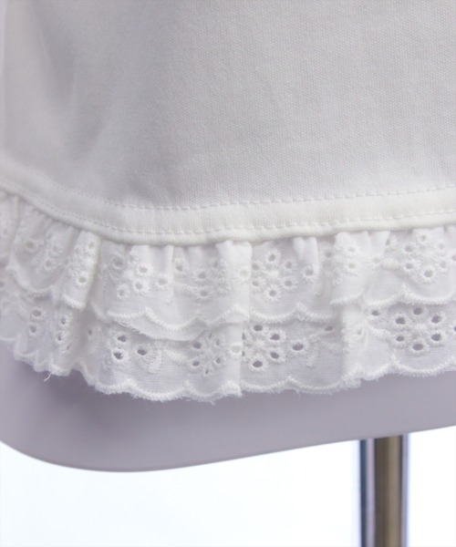 clear（クリア）の「裾袖コットンフリルカットソー［韓国ファッション カジュアル ガーリー］（Tシャツ/カットソー・レディース・グレー/ブラック/オフホワイト・F）」の15枚目の写真