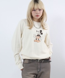 DISCUS ATHLETIC×Disney ミッキーマウス キャラクタープリントスウェットトレーナー メンズ レディース ユニセックス
