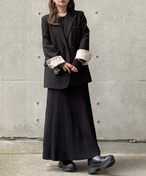 LAULEN（ローレン）の「back open ribbon knit one piece /バックオープンリボンロングニットワンピース（ワンピース・レディース・ブラウン/グレー/アイボリー/ブラック・FREE）」の21枚目の写真