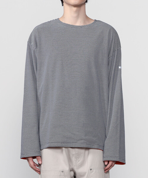 ORCIVAL(オーシバル)の「ORCIVAL | コットン天竺 ボーダーボートネックプルオーバー MEN(Tシャツ/カットソー・メンズ・ブルー系その他5・4/5)」の3枚目の写真