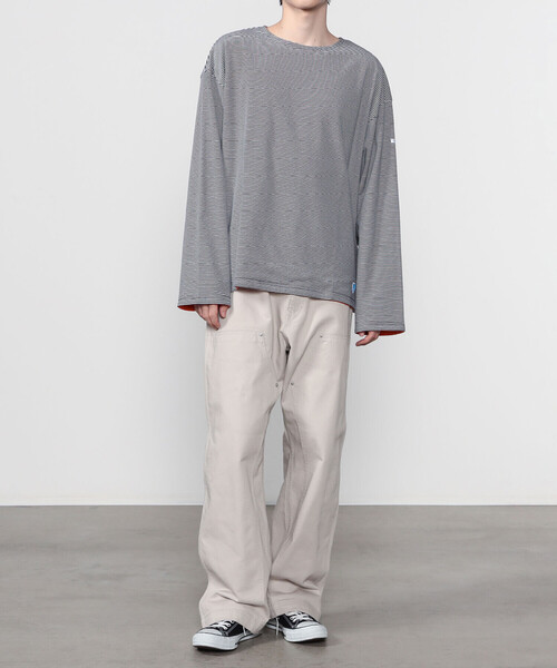 ORCIVAL(オーシバル)の「ORCIVAL | コットン天竺 ボーダーボートネックプルオーバー MEN(Tシャツ/カットソー・メンズ・ブルー系その他5・4/5)」の7枚目の写真