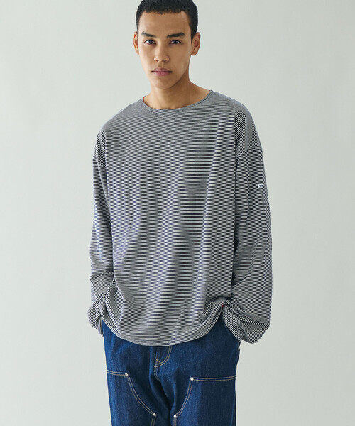 ORCIVAL(オーシバル)の「ORCIVAL | コットン天竺 ボーダーボートネックプルオーバー MEN(Tシャツ/カットソー・メンズ・ブルー系その他5・4/5)」の8枚目の写真