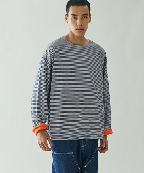 ORCIVAL(オーシバル)の「ORCIVAL | コットン天竺 ボーダーボートネックプルオーバー MEN(Tシャツ/カットソー・メンズ・ブルー系その他5・4/5)」の9枚目の写真