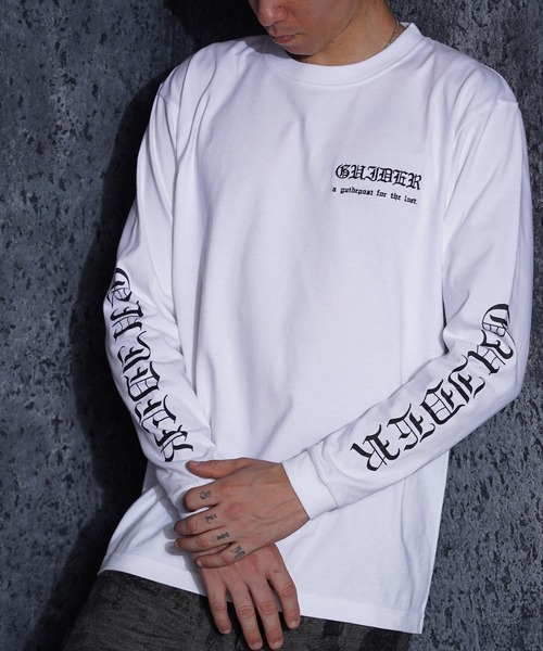 GUIDER(ガイダー)の「【GUIDER】オールド シンプル 袖ロゴ L/S Tee / Old Simple Sleeve Logo Long-Sleeve Tee(Tシャツ/カットソー・メンズ・ブラック/ホワイト・L/M/S)」の1枚目の写真
