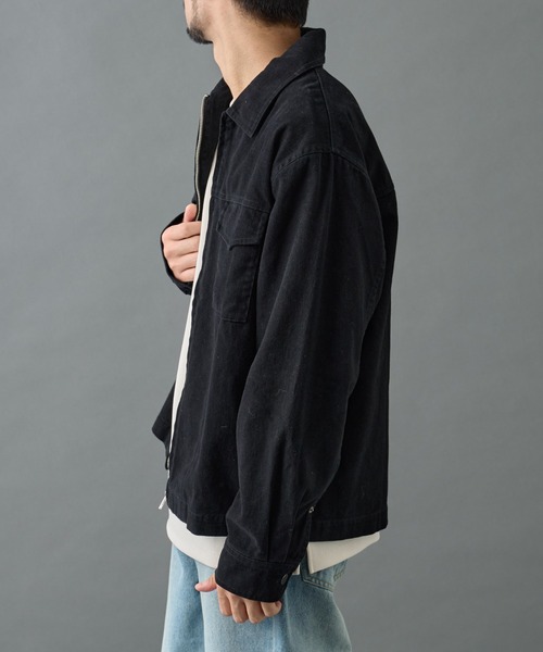 COLONY 2139（コロニートゥーワンスリーナイン）の「バイオ加工ブラッシュツイルジャケット（ブルゾン・メンズ・ブラウン/ブラック・LARGE/MEDIUM）」の12枚目の写真