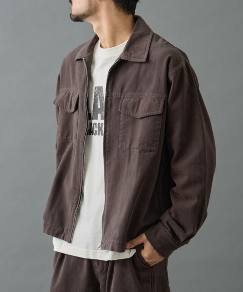 COLONY 2139（コロニートゥーワンスリーナイン）の「バイオ加工ブラッシュツイルジャケット（ブルゾン・メンズ・ブラウン/ブラック・LARGE/MEDIUM）」の16枚目の写真