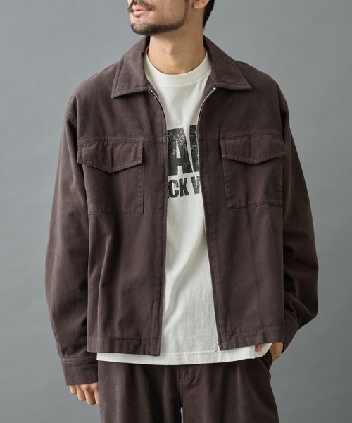 COLONY 2139（コロニートゥーワンスリーナイン）の「バイオ加工ブラッシュツイルジャケット（ブルゾン・メンズ・ブラウン/ブラック・LARGE/MEDIUM）」の15枚目の写真