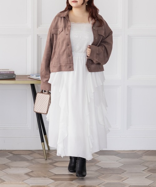 CLETTE(クレット)の「CLETTEオリジナルフェイクスエードジャケット(その他アウター・レディース・アイボリー/ベージュ/モカ・LL/4L/3L)」の11枚目の写真