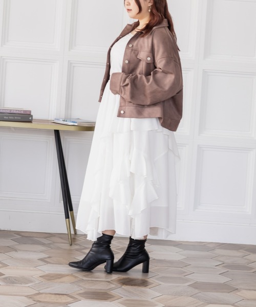 CLETTE(クレット)の「CLETTEオリジナルフェイクスエードジャケット(その他アウター・レディース・アイボリー/ベージュ/モカ・LL/4L/3L)」の12枚目の写真