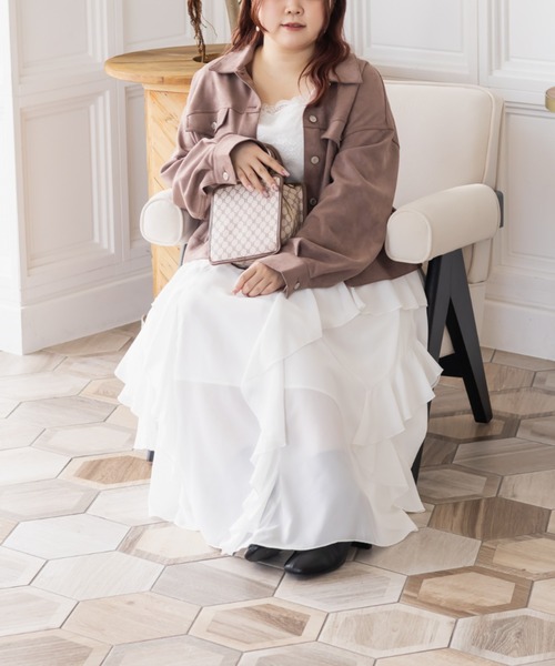 CLETTE(クレット)の「CLETTEオリジナルフェイクスエードジャケット(その他アウター・レディース・アイボリー/ベージュ/モカ・LL/4L/3L)」の13枚目の写真