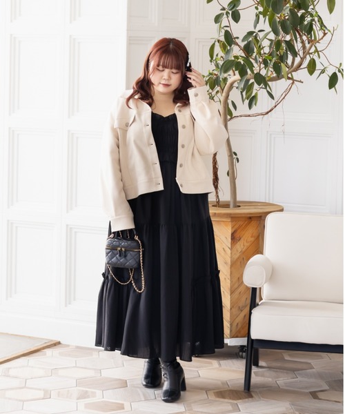 CLETTE(クレット)の「CLETTEオリジナルフェイクスエードジャケット(その他アウター・レディース・アイボリー/ベージュ/モカ・LL/4L/3L)」の6枚目の写真