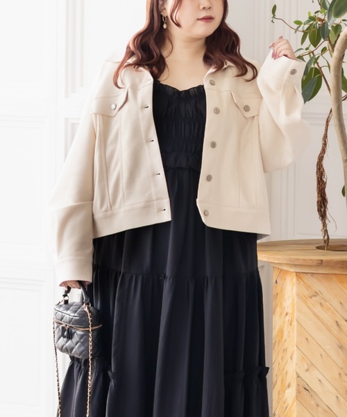 CLETTE(クレット)の「CLETTEオリジナルフェイクスエードジャケット(その他アウター・レディース・アイボリー/ベージュ/モカ・LL/4L/3L)」の4枚目の写真