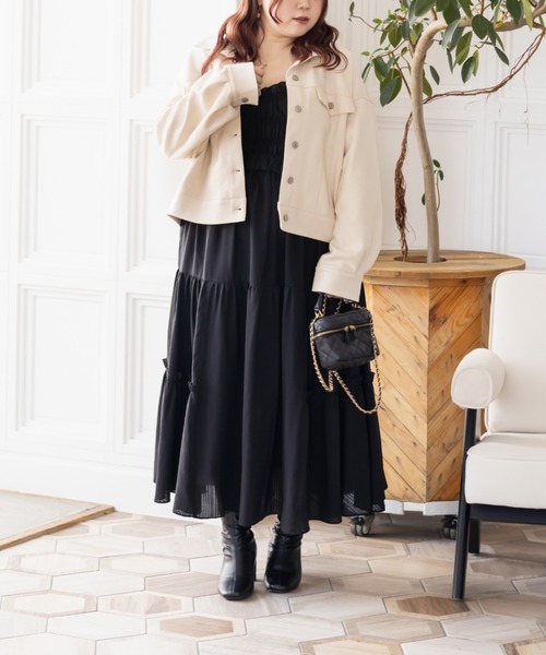 CLETTE(クレット)の「CLETTEオリジナルフェイクスエードジャケット(その他アウター・レディース・アイボリー/ベージュ/モカ・LL/4L/3L)」の5枚目の写真