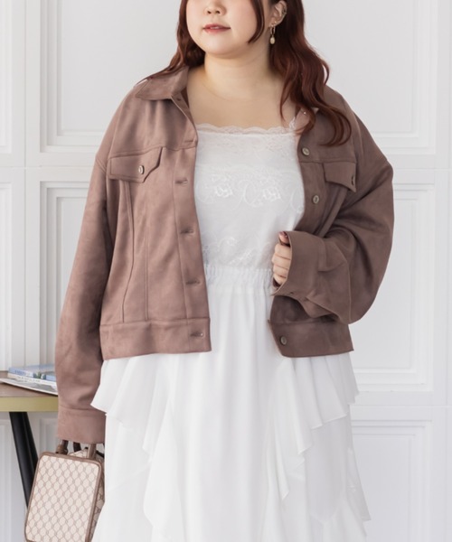 CLETTE(クレット)の「CLETTEオリジナルフェイクスエードジャケット(その他アウター・レディース・アイボリー/ベージュ/モカ・LL/4L/3L)」の9枚目の写真