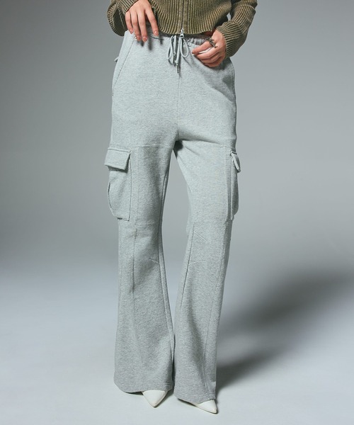 X-girl(エックスガール)の「CARGO POCKET FLARE SWEAT PANTS(スウェットパンツ・レディース・アッシュ/ブラック・S/M)」の15枚目の写真