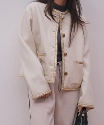 AKTE | ツイードジャケット(ノーカラージャケット)