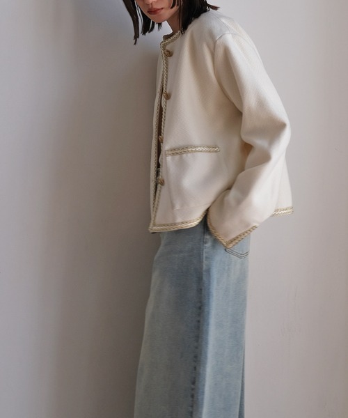 セール】ツイードジャケット（ノーカラージャケット）｜AKTE（アクテ