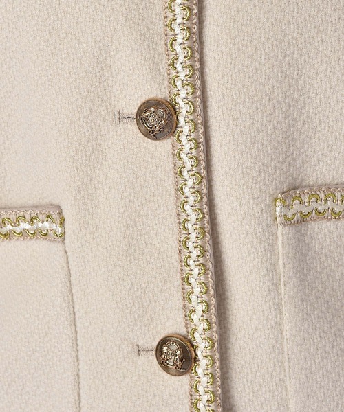 AKTE（アクテ）の「ツイードジャケット（ノーカラージャケット・レディース・アイボリー/チャコールグレー・FREE）」の22枚目の写真